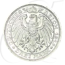 Deutschland Mecklenburg-Schwerin 3 Mark 1915 vz+ Jahrhundertfeier