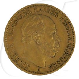 Deutschland Preussen 20 Mark Gold 1872 A ss Wilhelm I.