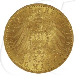 Deutschland Preussen 20 Mark Gold 1898 A vz+ Wilhelm II.