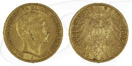 Deutschland Preussen 20 Mark Gold 1906 A ss-vz Wilhelm II.