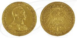 Deutschland Preussen 20 Mark Gold 1913 vz poliert Wilhelm II. Uniform