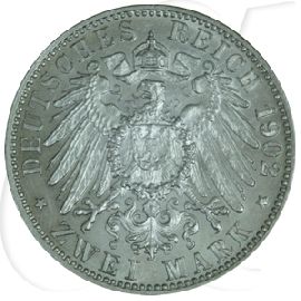 Deutschland Baden 2 Mark 1902 vz-st Regierungsjubiläum
