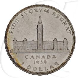 kanada-1939-parlamentgebaeude-ottawa-1-dollar-silber Münzen-Bildseite