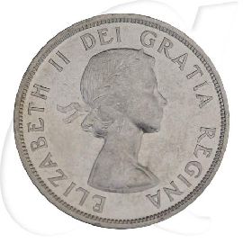 kanada-1958-totempfahl-1-dollar-silber Münzen-Wertseite