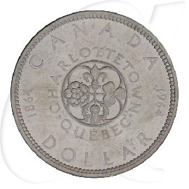 kanada-1964-charlottetown-quebec-1-dollar-silber Münzen-Bildseite