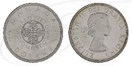 kanada-1964-charlottetown-quebec-1-dollar-silber Münze Vorderseite und Rückseite zusammen