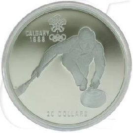 Kanada 20 Dollar 1987 PP Olympia 1988 Calgary Curling