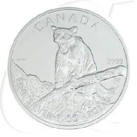 Münze Kanada 5 Dollar 2012 Silber - Vorderseite Puma (Cougar)
