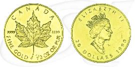 Kanada 20 Dollar Maple Leaf Gold vz-st Münze Vorderseite und Rückseite zusammen