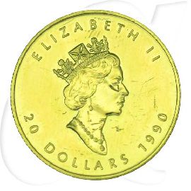 Kanada 20 Dollar Maple Leaf Gold 15,552g (0,50oz) fein