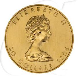 Kanada 50 Dollar Maple Leaf Gold 31,103g (1oz) fein