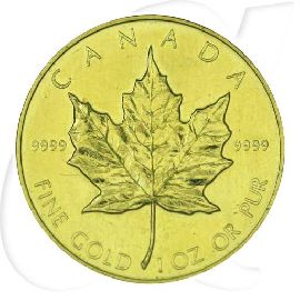 Kanada 50 Dollar Gold 31,103g (1oz) fein vz-st Maple Leaf