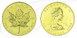 Kanada 50 Dollar Maple Leaf Gold vz-st Münze Vorderseite und Rückseite zusammen