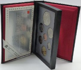 Kanada Kursmünzensatz 1987 PP - Double Dollar Prestige Set - Polarschiff Kassette