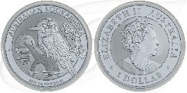 Australien Kookaburra 2019 1 Dollar Silber 1oz st Münze Vorderseite und Rückseite zusammen