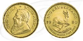 Krügerrand Südafrika 1/10 Münze Vorderseite und Rückseite zusammen