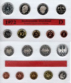 Kursmünzensatz Deutschland 1972 D PP OVP