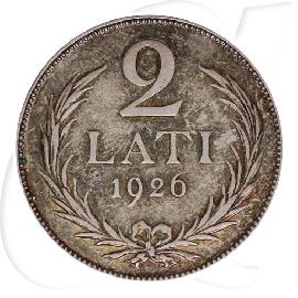 Lettland 2 Lati 1926 ss Kursmünze