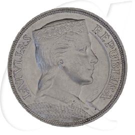 lettland-1925-2-lati-kursmuenze Münzen-Bildseite