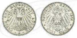 Lübeck 1911 3 Mark Wappen Münze Vorderseite und Rückseite zusammen