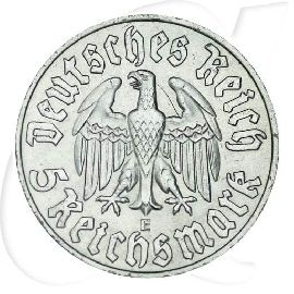 Luther 1933 5 Reichsmark E ss Münzen-Wertseite