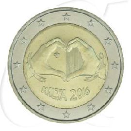 Malta 2 Euro 2016 Von Kindern mit Solidarität - Liebe prägefr./st Münzenbildseite