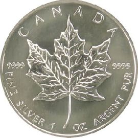 Kanada 5 Dollar Maple Leaf Silber 31,103 gr. (1 Unze) (x 25 Stück)