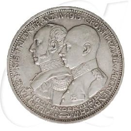 Mecklenburg-Schwerin 1915 3 Mark Jahrhundertfeier Münzen-Bildseite