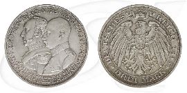 Mecklenburg-Schwerin 1915 3 Mark Jahrhundertfeier Münze Vorderseite und Rückseite zusammen