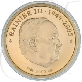Monaco 10 Euro 2005 Gold (2,90g fein) Fürst Rainier III PP
