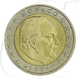 Monaco 2 Euro 2001 Umlaufmünze Fürst Rainier III.