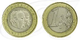 Monaco 2002 1 Euro Rainier Umlauf Münze Kurs Münze Vorderseite und Rückseite zusammen
