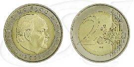 Monaco 2003 2 Euro Rainier Umlauf Münze Kurs Münze Vorderseite und Rückseite zusammen