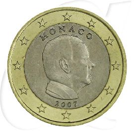 Monaco 1 Euro 2007 Umlaufmünze Prinz Albert II. ohne Münzzeichen Fehlprägung