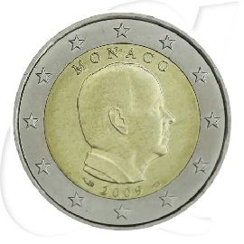 Monaco 2009 2 Euro Albert Umlauf Münze Kurs Münzen-Bildseite