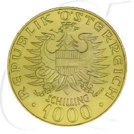 Österreich 1000 Schilling 1976 Gold 12,15g fein Babenberger