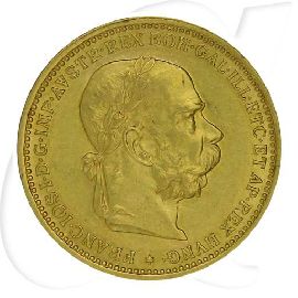 Österreich 20 Kronen 1898 Gold 6,10 gr. fein vz Franz Josef I.
