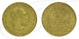 Österreich 20 Kronen 1898 Gold 6,10 gr. fein vz Franz Josef I. Münze Vorderseite und Rückseite zusammen