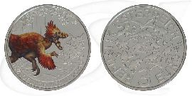 Österreich 2021 Deinonychus 3 Euro Münze Vorderseite und Rückseite zusammen