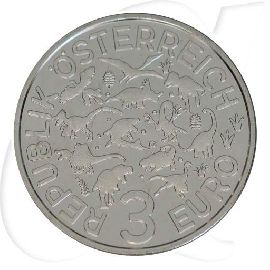 Österreich 2021 Deinonychus 3 Euro Münzen-Wertseite