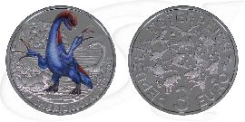 Österreich 2021 Therizinosaurus 3 Euro Münze Vorderseite und Rückseite zusammen