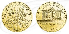 Österreich Philharmoniker Gold Münze Vorderseite und Rückseite zusammen