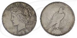 peace-dollar-usa-anlage-silber Münze Vorderseite und Rückseite zusammen