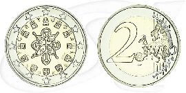 Portugal 2009 2 Euro Umlaufmünze Münze Vorderseite und Rückseite zusammen