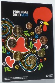 Portugal Kursmünzensatz (orig., nom. 3,88 Euro) 2013 st FDC Folder