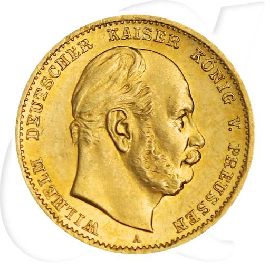 Preussen 1872 10 Mark Gold Wilhelm I. Deutschland Münzen-Bildseite
