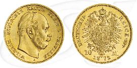 Preussen 1872 10 Mark Gold Wilhelm I. Deutschland Münze Vorderseite und Rückseite zusammen