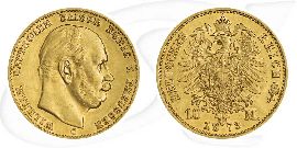 Preussen 1873 10 Mark C Gold Wilhelm Deutschland Münze Vorderseite und Rückseite zusammen