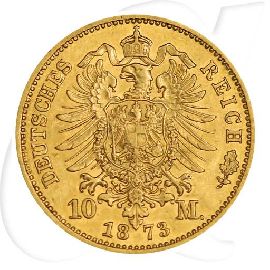 Preussen 1873 10 Mark C Gold Wilhelm Deutschland Münzen-Wertseite