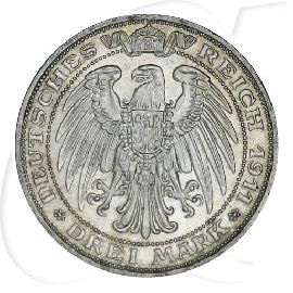 Preussen 1911 Breslau Uni 3 Mark Münzen-Wertseite